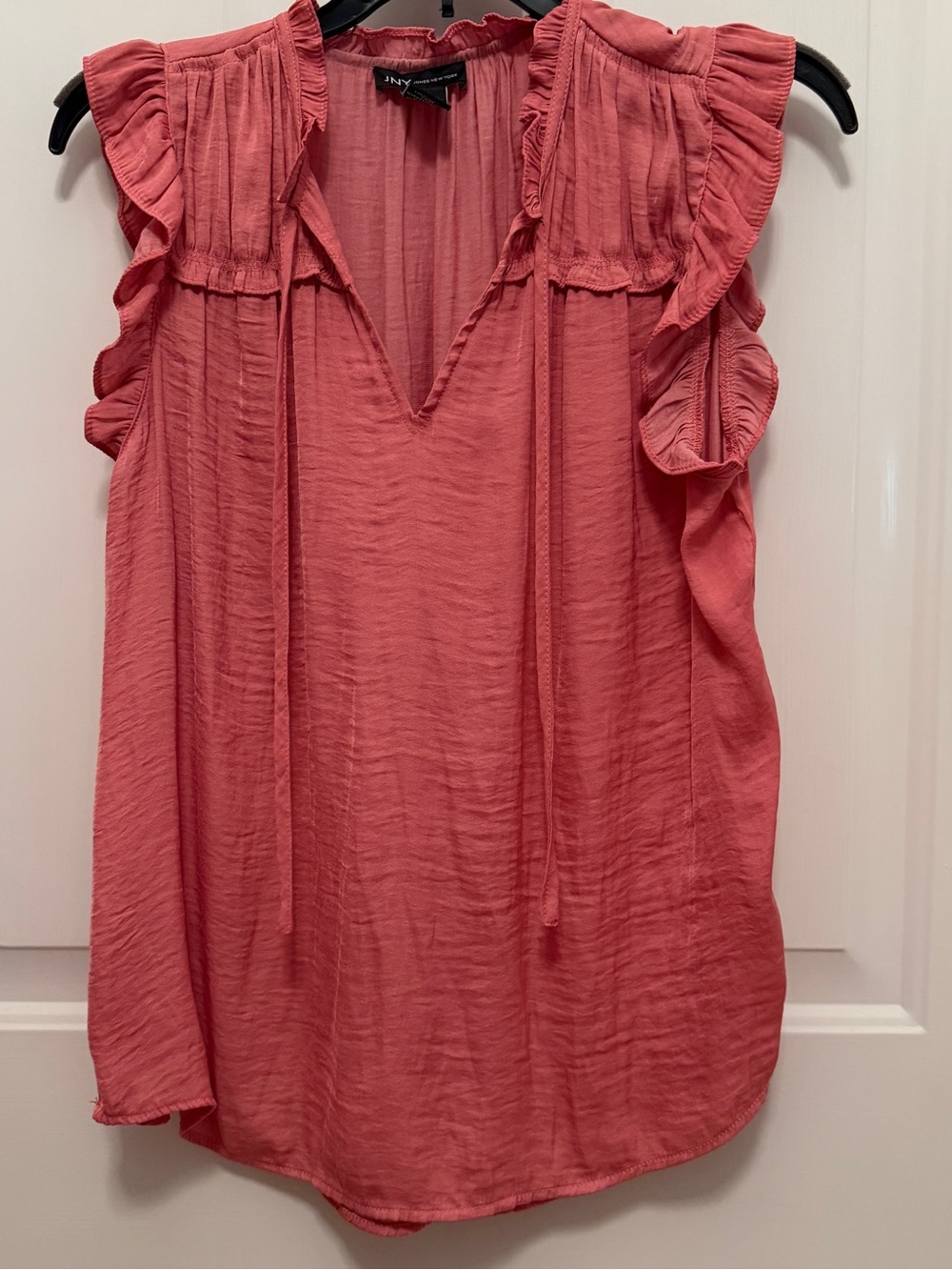 Jones New York Dusty Rose Ruffle Sleeveless Blouse Top Women’s Small